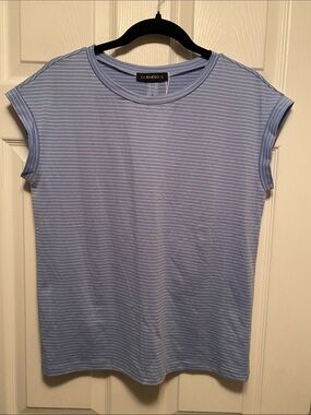 La Baieso  Light Blue Striped Crewneck Muscle Tee…size S